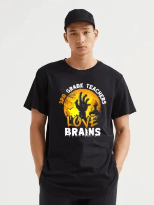 3rd Grade Teacher Love Brains T-Shirt