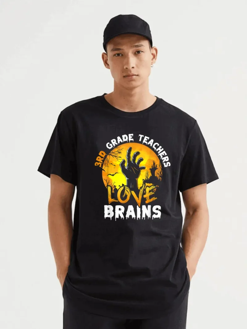 3rd Grade Teacher Love Brains T-Shirt