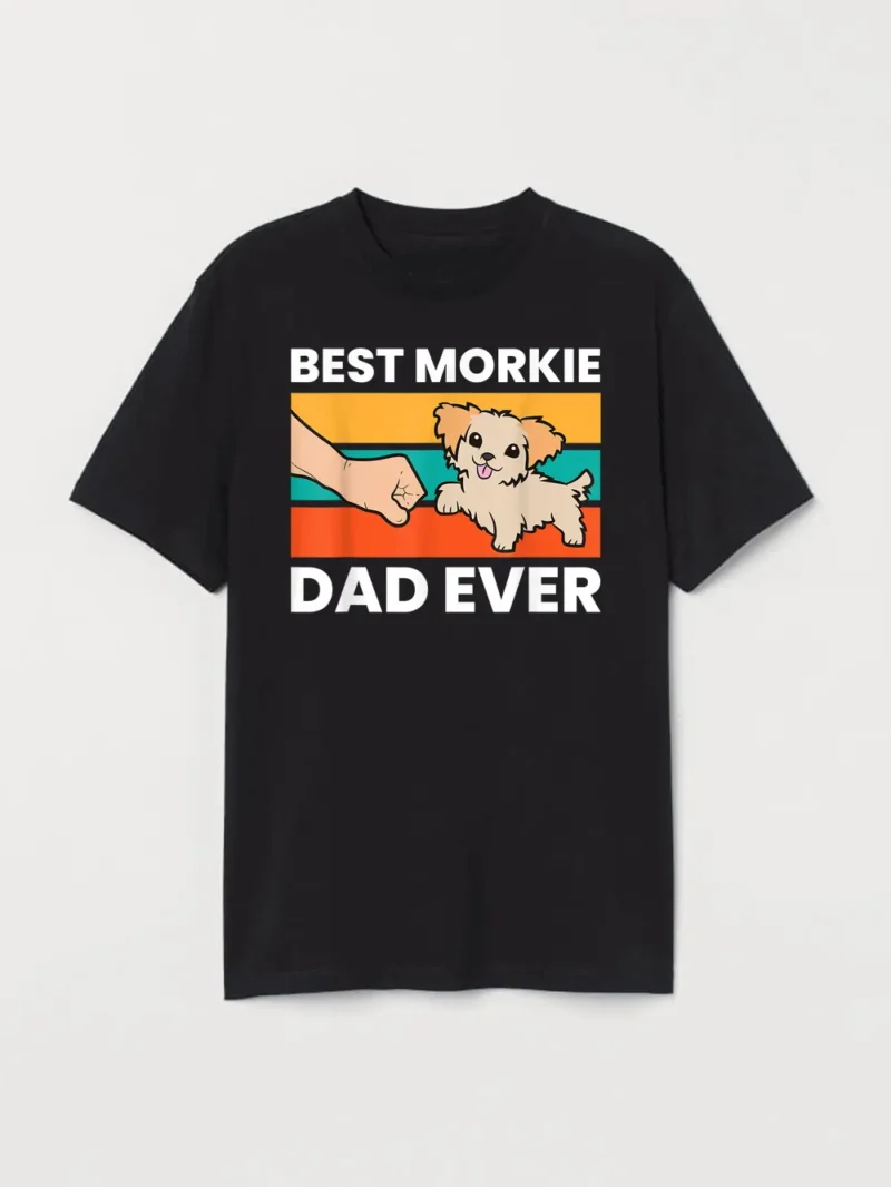 Best Morkie Dad Ever Dog T-Shirt - Image 2