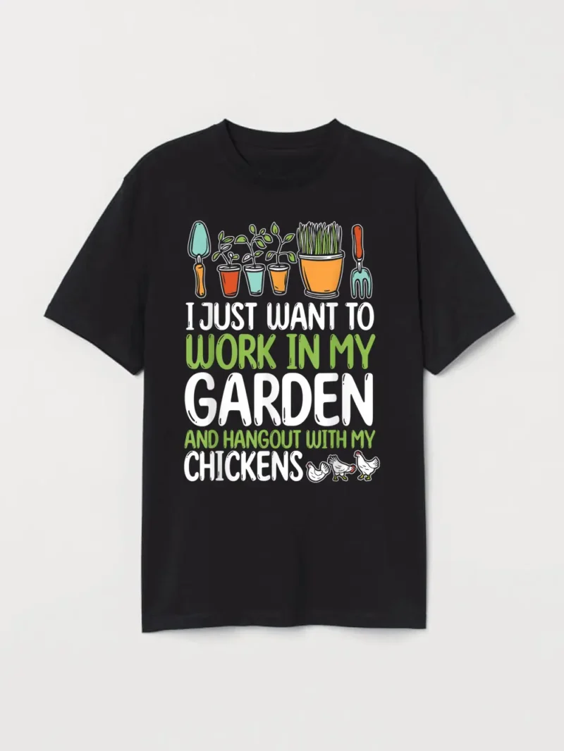 Chicken Garden Lover Graphic T-Shirt - Image 2