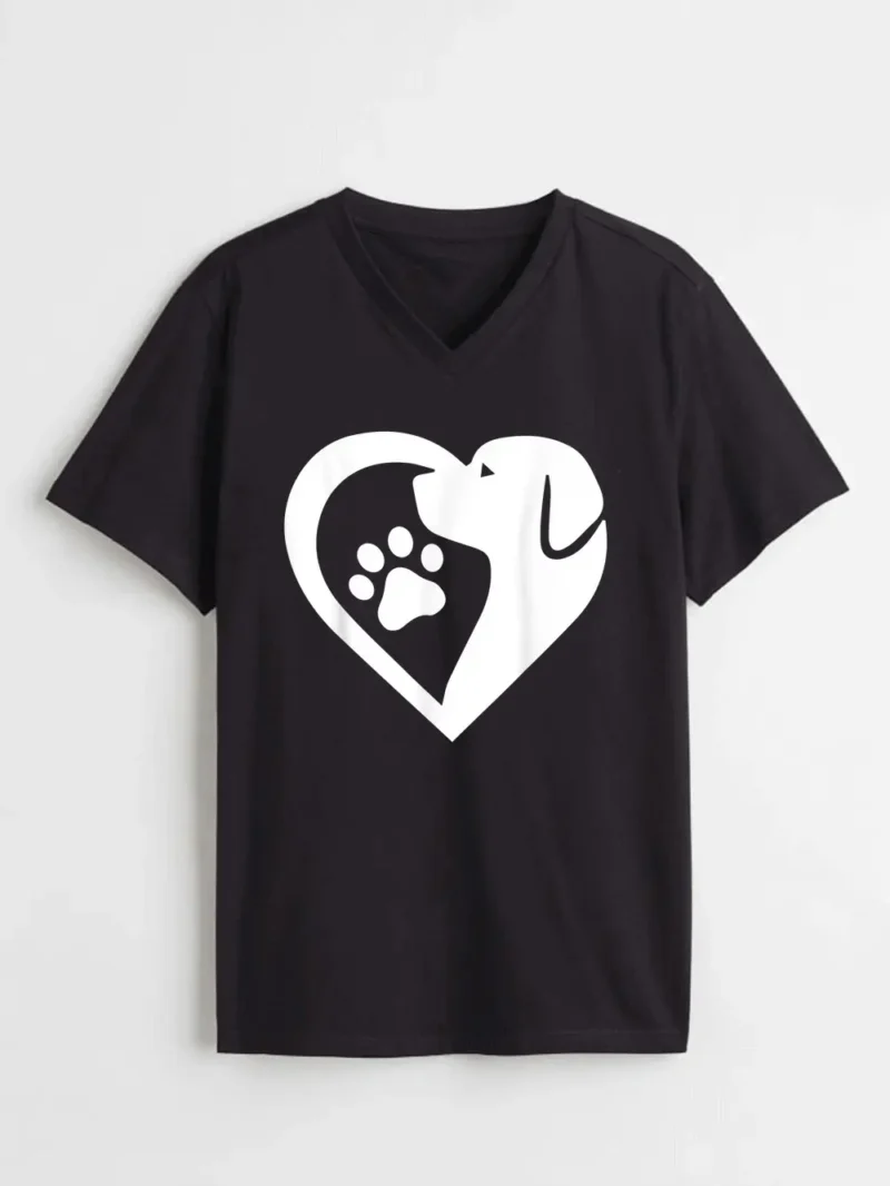 Paw Rescue Animal Dog Heart Love Dog T-Shirt - Image 2